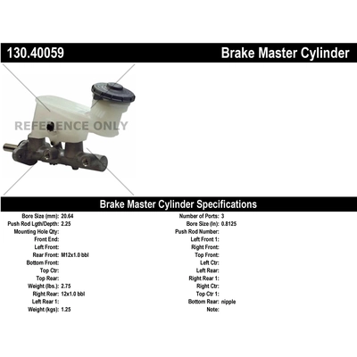 New Master Cylinder by CENTRIC PARTS - 130.40059 pa1