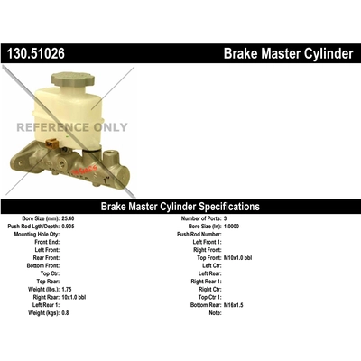 Maître-cylindre neuf by CENTRIC PARTS - 130.51026 pa1