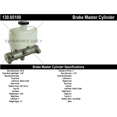 New Master Cylinder by CENTRIC PARTS - 130.65100 pa1