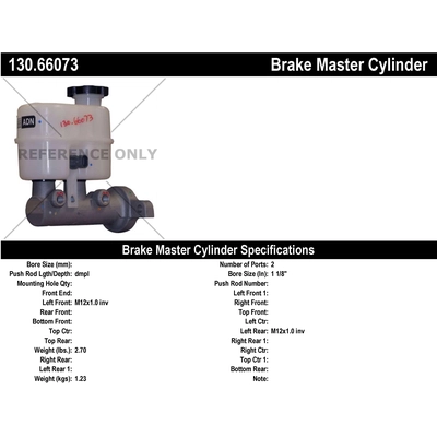 New Master Cylinder by CENTRIC PARTS - 130.66073 pa1