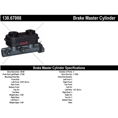 Maître-cylindre neuf by CENTRIC PARTS - 130.67008 pa1