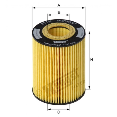 HENGST FILTER - E71H-D141 - Oil Filter Insert With Gasket Set pa2