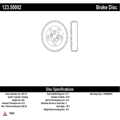 Tambour de frein arrière by CENTRIC PARTS - 123.50002 pa2