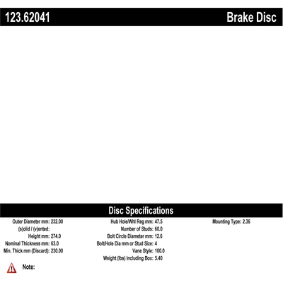 Tambour de frein arrière by CENTRIC PARTS - 123.62041 pa1