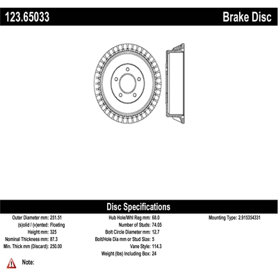 Tambour de frein arrière by CENTRIC PARTS - 123.65033 pa1