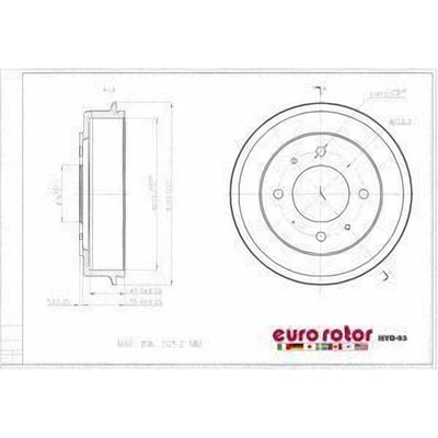 Tambour de frein arrière by EUROROTOR - HYD93 pa1