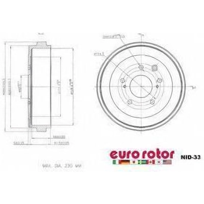 Tambour de frein arrière by EUROROTOR - NID33 pa2