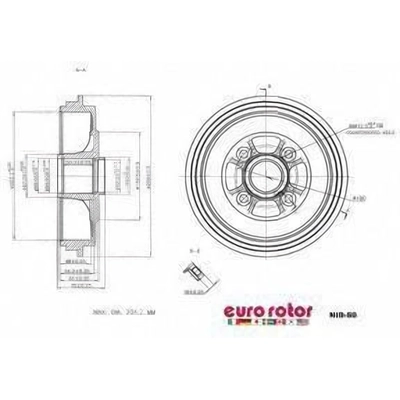 Tambour de frein arrière by EUROROTOR - NID50 pa1