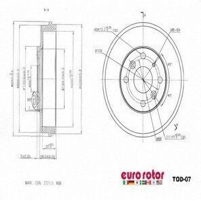 Tambour de frein arrière by EUROROTOR - TOD07 pa3