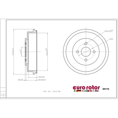 ULTRA - 85172 - Tambour de frein arrière pa2