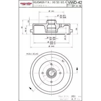 ULTRA - VWD42 - Brake Drum pa1