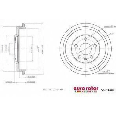 Rear Brake Drum by ULTRA - VWD48 pa1