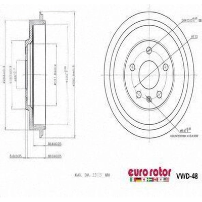 Rear Brake Drum by ULTRA - VWD48 pa2