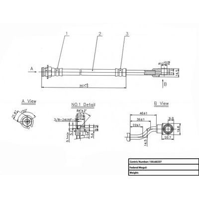 Flexible de frein arrière by CENTRIC PARTS - 150.66337 pa4