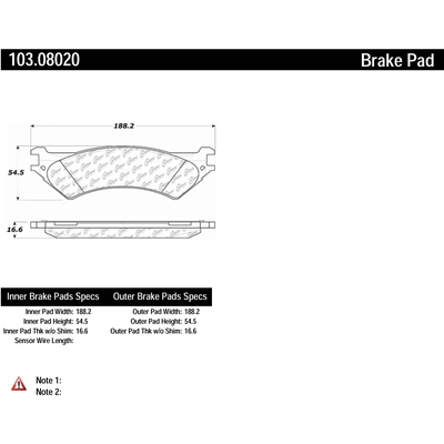 Rear Ceramic Pads by CENTRIC PARTS - 103.08020 pa2