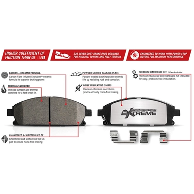 POWER STOP - Z36-1136 - Z36 Truck & Tow Carbon-Fiber Ceramic Brake Pads pa2