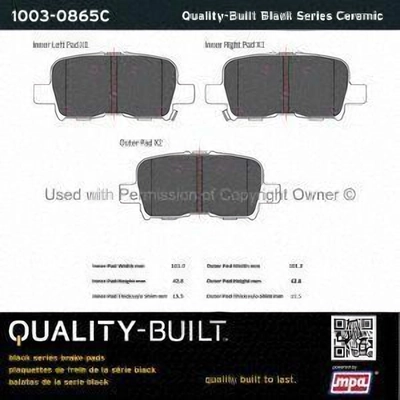 Rear Ceramic Pads by QUALITY-BUILT - 1003-0865C pa1