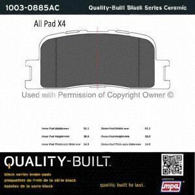 Rear Ceramic Pads by QUALITY-BUILT - 1003-0885AC pa1