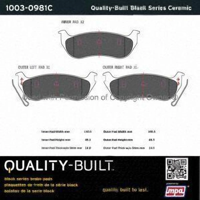 Rear Ceramic Pads by QUALITY-BUILT - 1003-0981C pa2