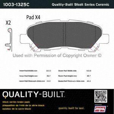 Rear Ceramic Pads by QUALITY-BUILT - 1003-1325C pa1