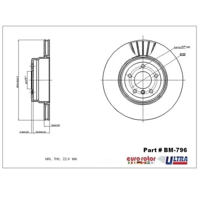 ULTRA - BM796 - Rear Disc Brake Rotor pa1