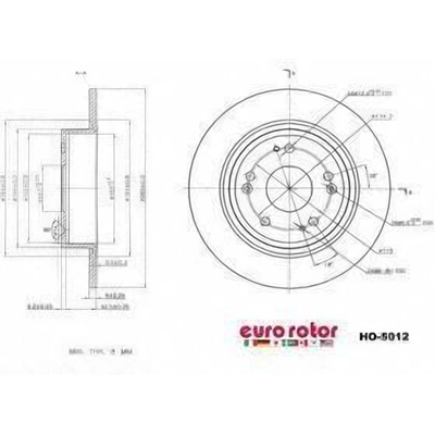 ULTRA - HO5012 - Rear Disc Brake Rotor pa1