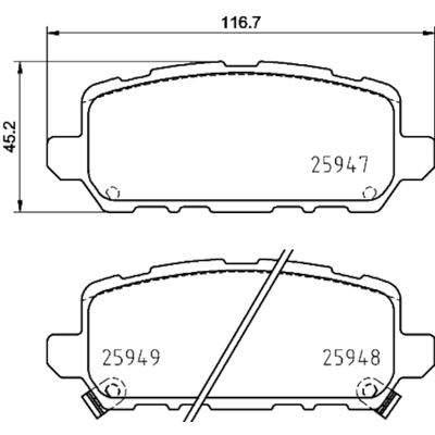 Rear Disc Pads by HELLA PAGID - 355035211 pa2