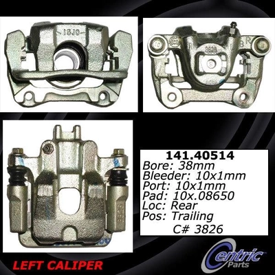 Rear Left Rebuilt Caliper With Hardware by CENTRIC PARTS - 141.40514 pa6