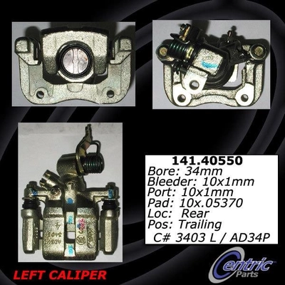 Rear Left Rebuilt Caliper With Hardware by CENTRIC PARTS - 141.40550 pa9