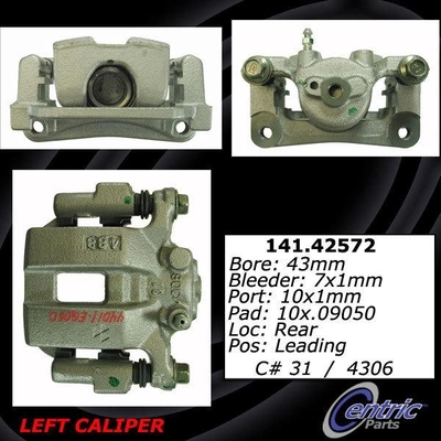 Rear Left Rebuilt Caliper With Hardware by CENTRIC PARTS - 141.42572 pa12