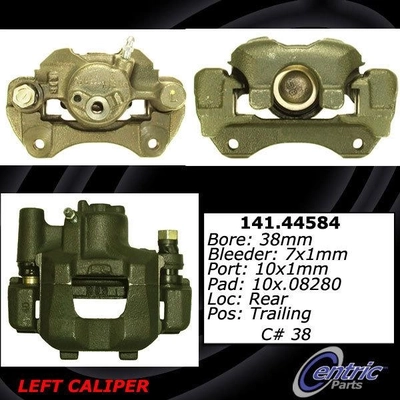 Rear Left Rebuilt Caliper With Hardware by CENTRIC PARTS - 141.44584 pa1