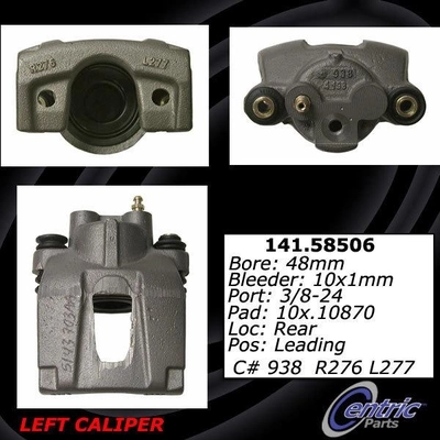 Rear Left Rebuilt Caliper With Hardware by CENTRIC PARTS - 141.58506 pa4