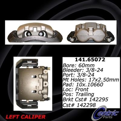 Rear Left Rebuilt Caliper With Hardware by CENTRIC PARTS - 141.65072 pa12