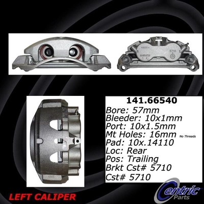 Rear Left Rebuilt Caliper With Hardware by CENTRIC PARTS - 141.66540 pa10