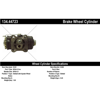 Cylindre de roue arrière gauche by CENTRIC PARTS - 134.44723 pa1