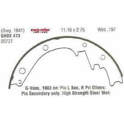 Rear New Brake Shoes by EUROROTOR - 473 pa2