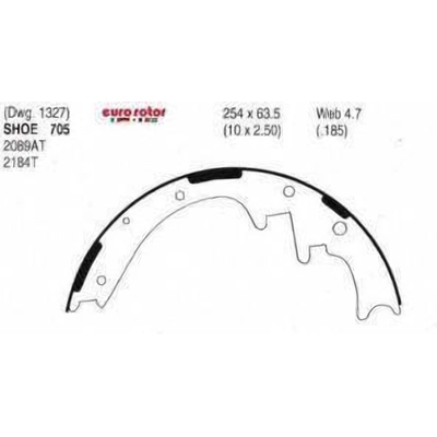 Rear New Brake Shoes by EUROROTOR - 705 pa3