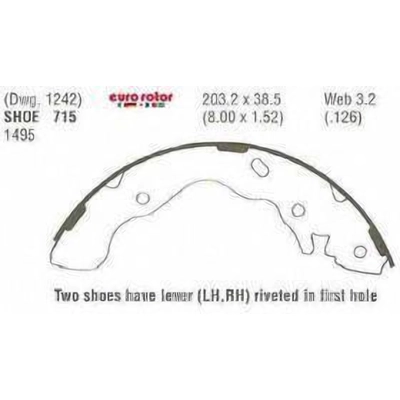 EUROROTOR - 715 - Rear New Brake Shoes pa1