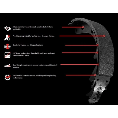 Rear Parking Brake Shoes by DYNAMIC FRICTION COMPANY - 1902-0745-00 pa2