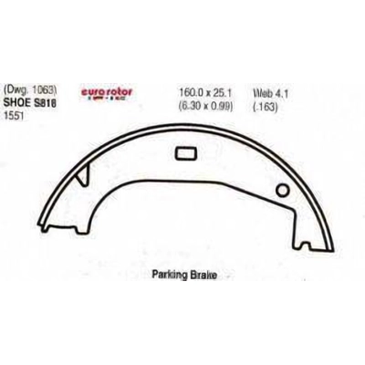 Patins de frein de stationnement arrière by EUROROTOR - 818 pa1