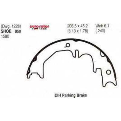 Rear Parking Brake Shoes by EUROROTOR - 850 pa2