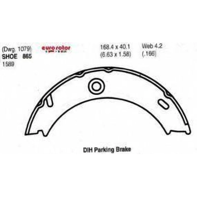 Rear Parking Brake Shoes by EUROROTOR - 865 pa1