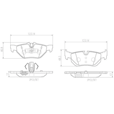 BREMBO - P06038N - Rear Premium Ceramic Pads pa6