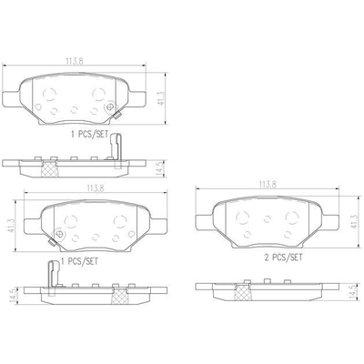 Plaquettes de frein arrière en céramique qualité supérieur by BREMBO - P11014N pa4