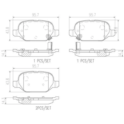 Rear Premium Ceramic Pads by BREMBO - P23151N pa5