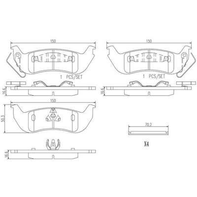 Plaquettes de frein arrière en céramique qualité supérieur by BREMBO - P24137N pa3