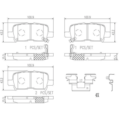 Plaquettes de frein arrière en céramique qualité supérieur by BREMBO - P28057N pa5