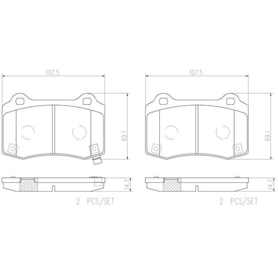 BREMBO - P30074N - Plaquettes de frein arrière en céramique qualité supérieur pa3