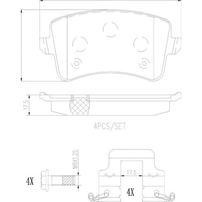 BREMBO - P85099N - Plaquettes de frein arrière en céramique qualité supérieur pa7