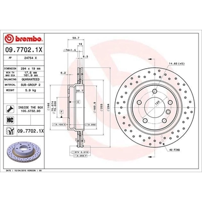 Rear Premium Rotor by BREMBO - 09.7702.1X (1 Qty) pa4